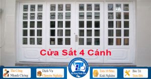 Báo giá thi công làm cửa sắt 4 cánh